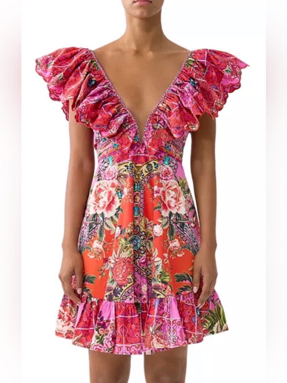 Camilla Heirloom Empire Frill-Neck Mini Dress - Picture 6 of 11